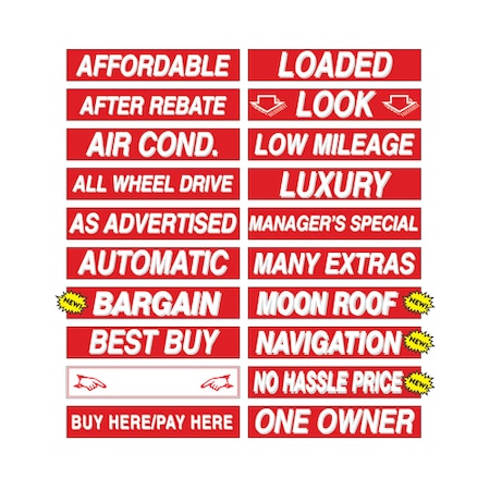 CAR DEALER DEPOT 15" White & Red Windshield Slogans: Manager'S Special Pk 166-MA